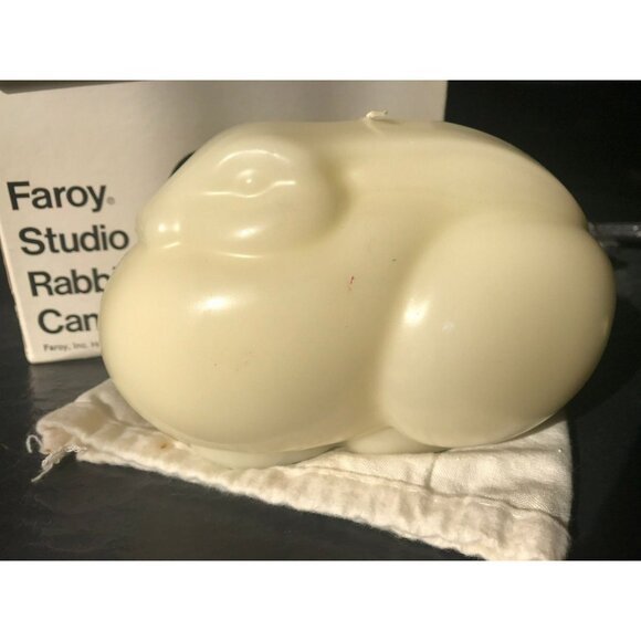 Vintage Faroy Studio Rabbit Candle Ivory Bunny Easter White Pouch Instructions - Picture 6 of 10
